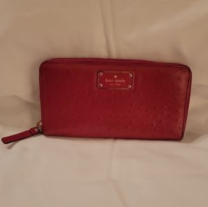 Kate Spade a La Vita Neda Ostrich Continental Wallet, Very Good Pre Owned Cond
